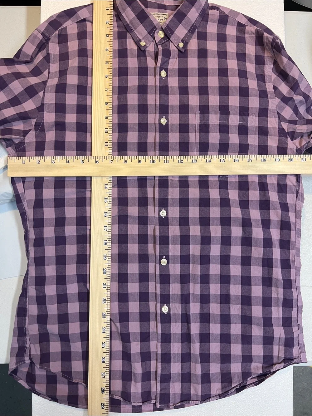 J. Crew Lavender and Purple Gingham Button-Down Shirt
